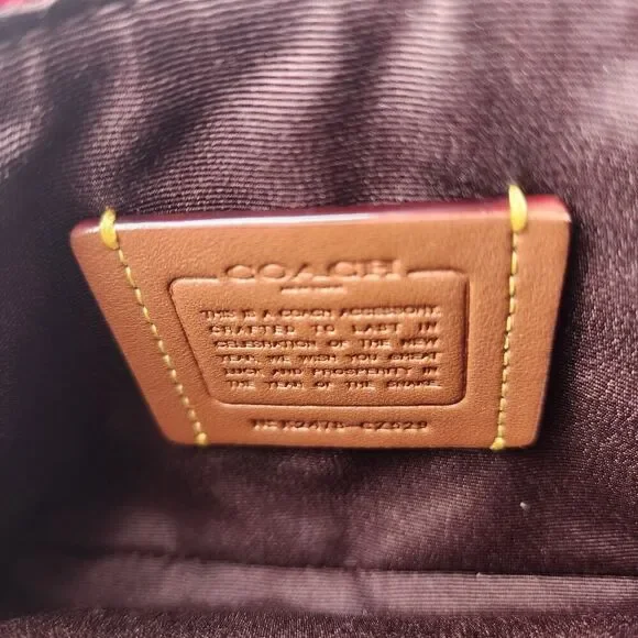 NWT Coach CZ529 Lunar New Year 2025 Corner Zip Wristlet YEAR OF SNAKE Red - Picture 2 of 3